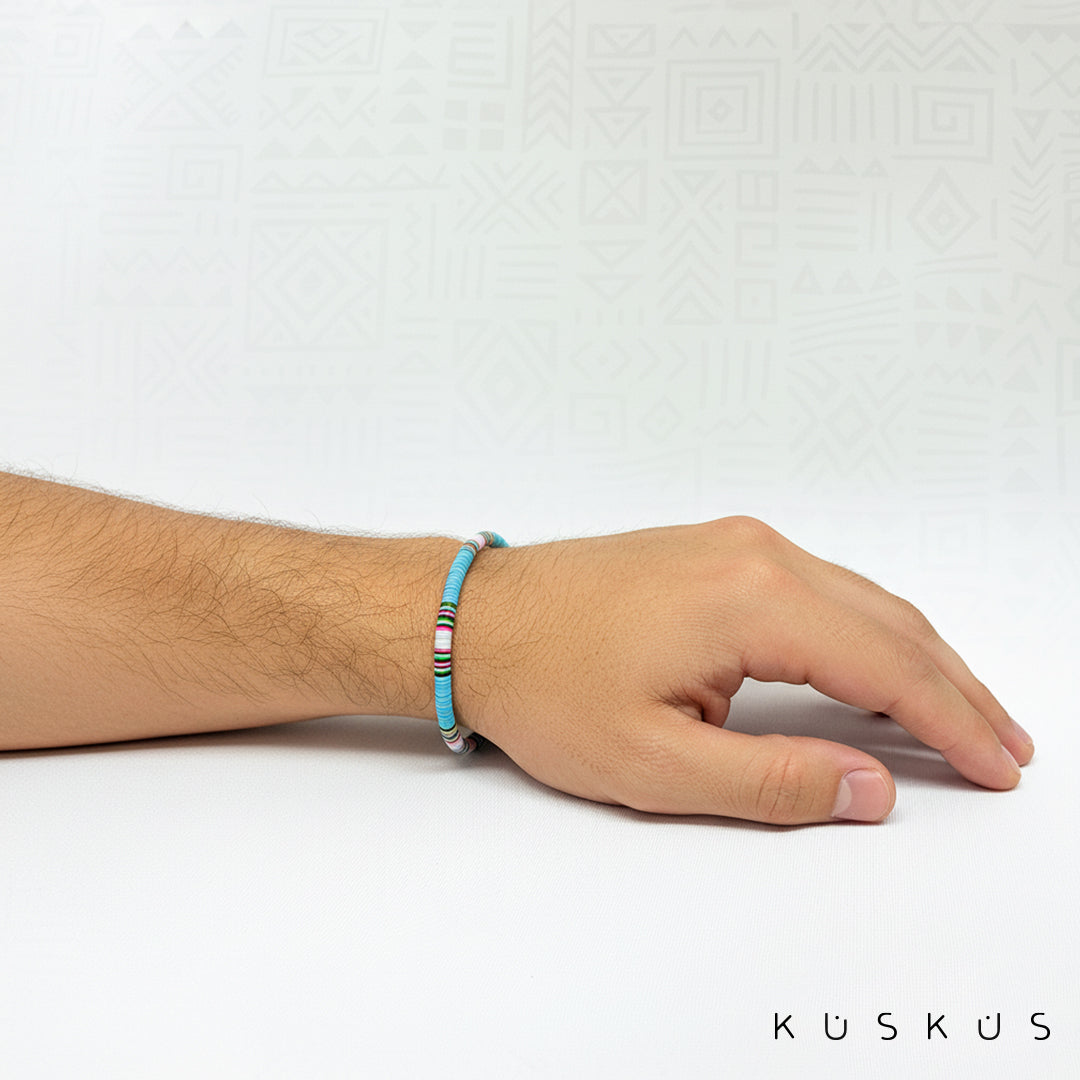 Set Artesanal Vulcanita Africano   | Pulsera + Tobillera + Collar | Diseños Únicos + Envío Gratis